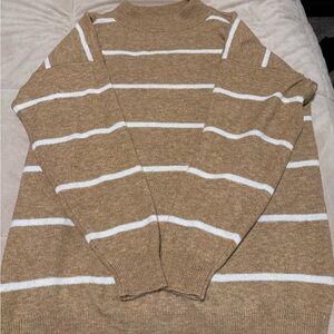 A New Day Tan Striped Sweater